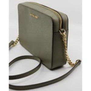 Brand New Michael Kors Jet Set Travel Leather Crossbody - Olive Green